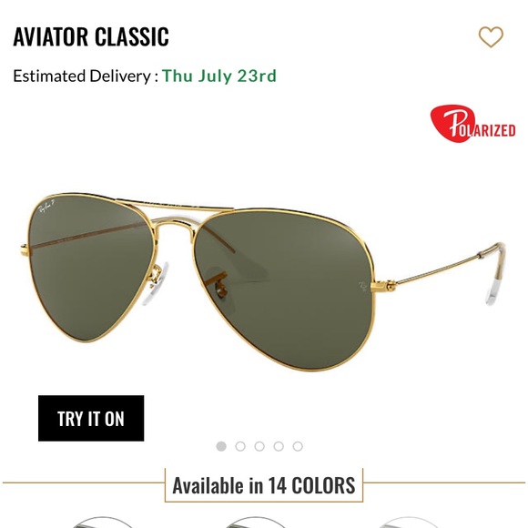 Gold classic aviators polarized - Picture 1 of 7